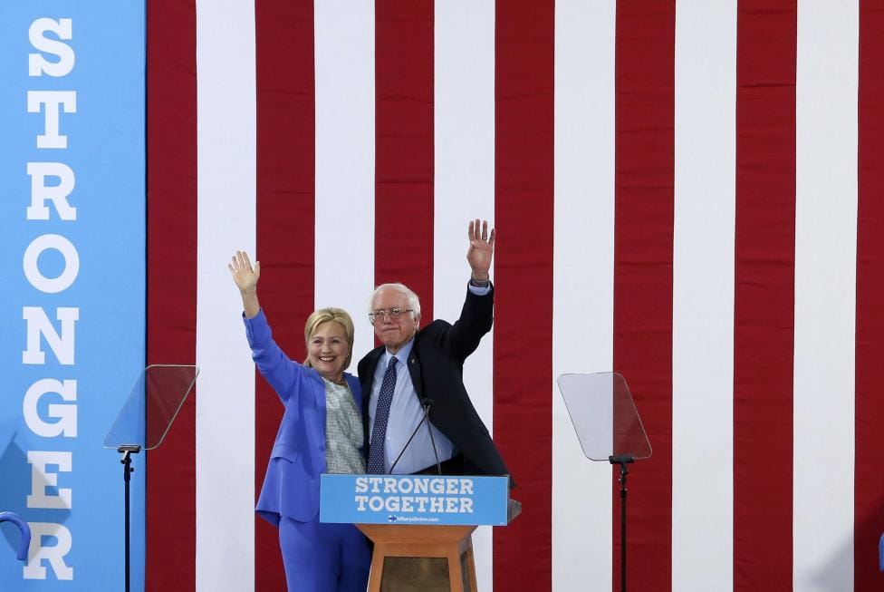 SANDERS ENDORSES CLINTON