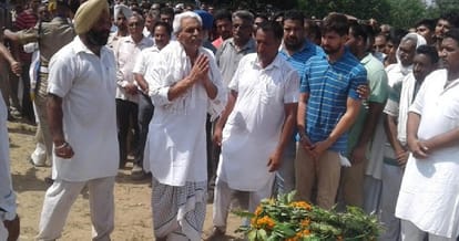 martyr funeral, martyr commando ajay kumar funeral, chhatisgarh encounter martyr funeral, punjab