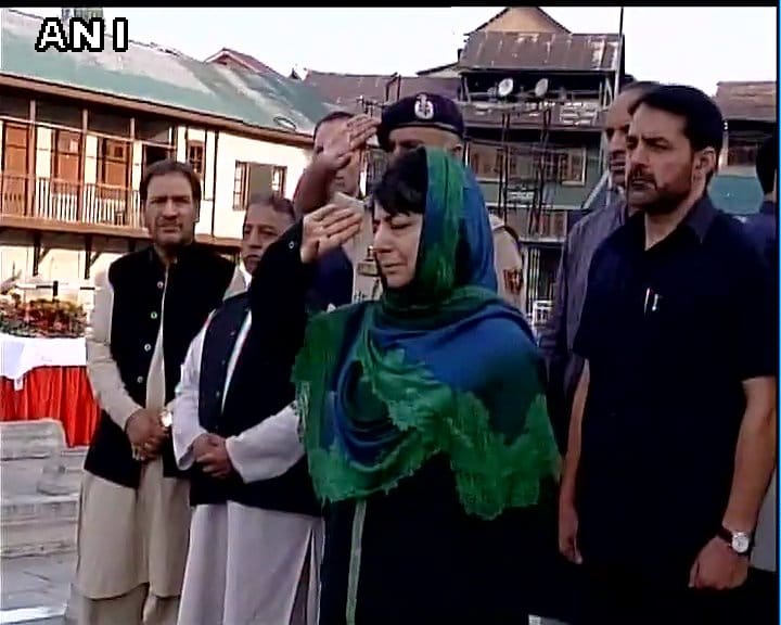 mehbooba mufti steps out to pay homage on 'martyr's day
