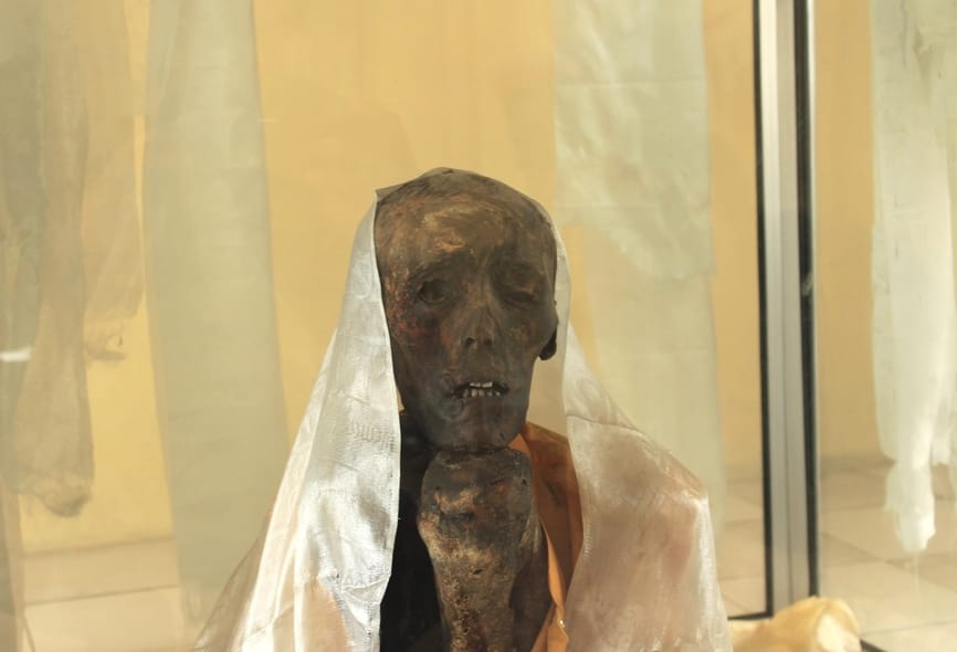 550 years old mysterious mummy of Lama at Lahaul spiti, himachal.