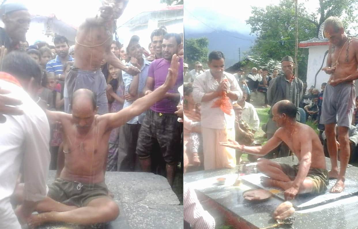 officers asked deity to give permission to make toilet.