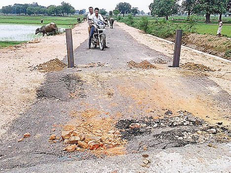 Road bridge collapsed in a month