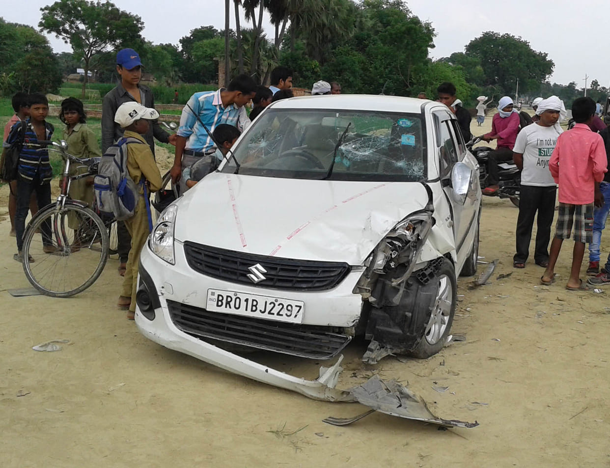 in road accident four people injured