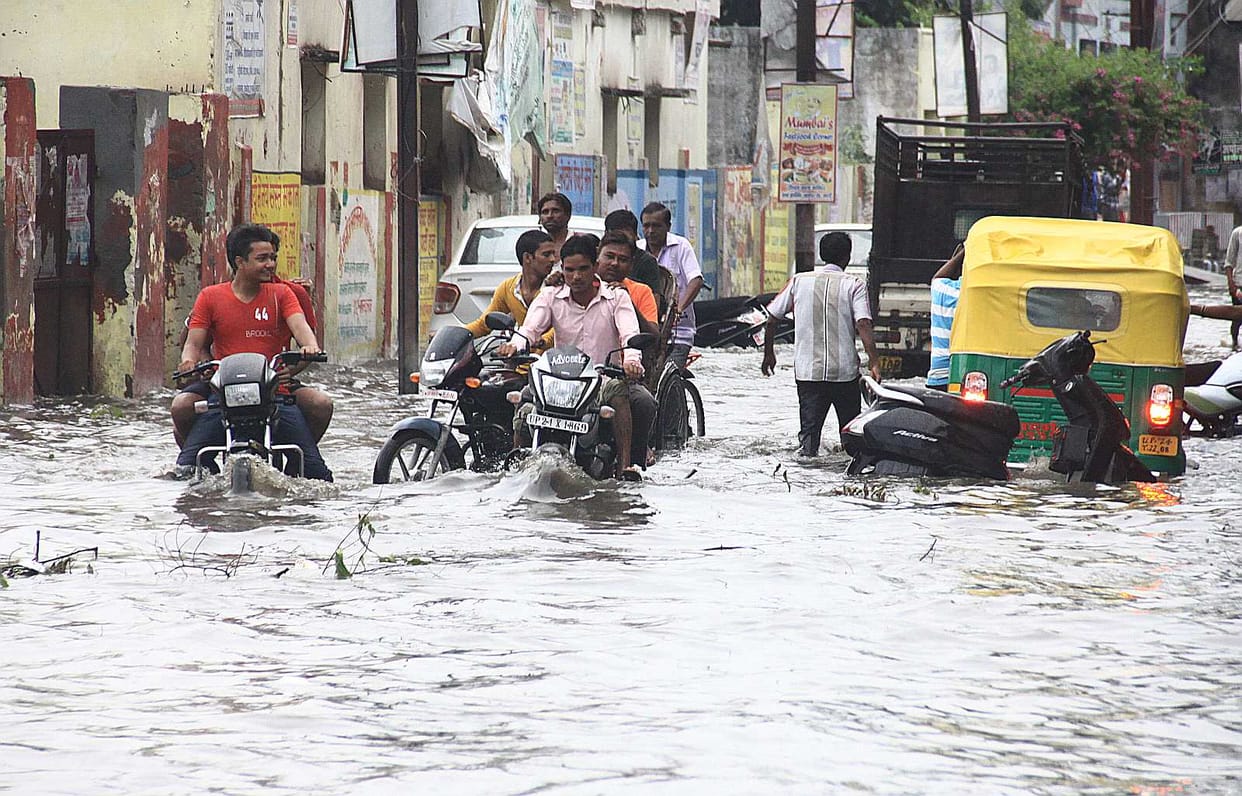 Jmajm rain waterlogging occurred at many places