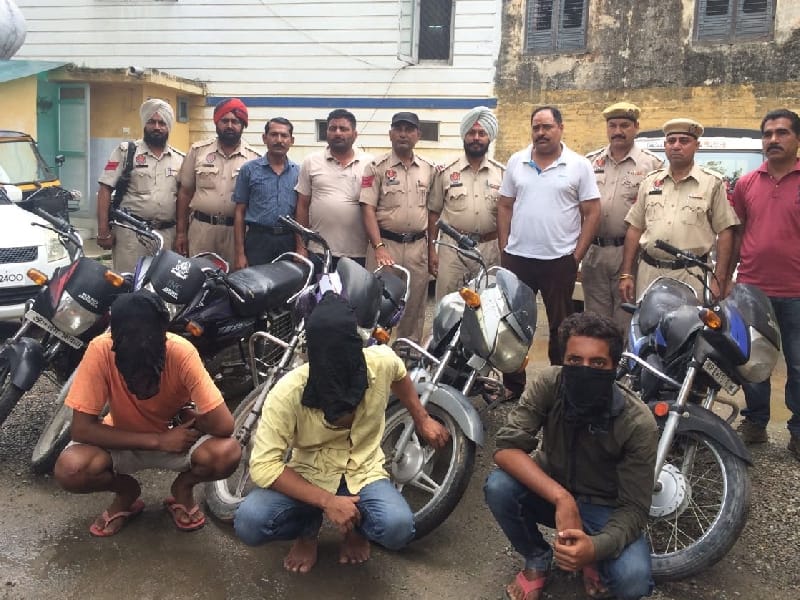 pcl player arrest, thief, 5 bike recover, crime, pathankot