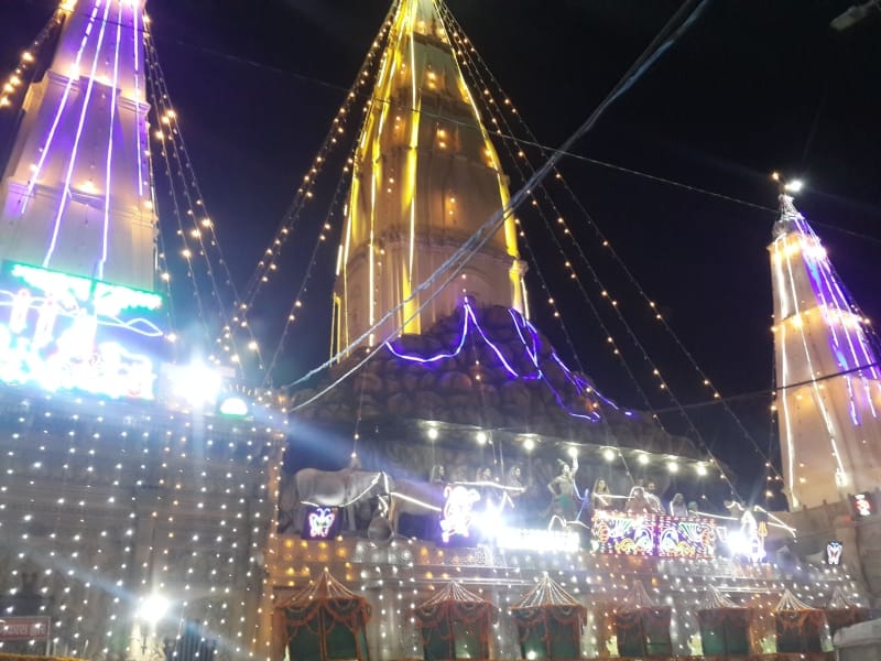 lightinging for mudiya mela in temple