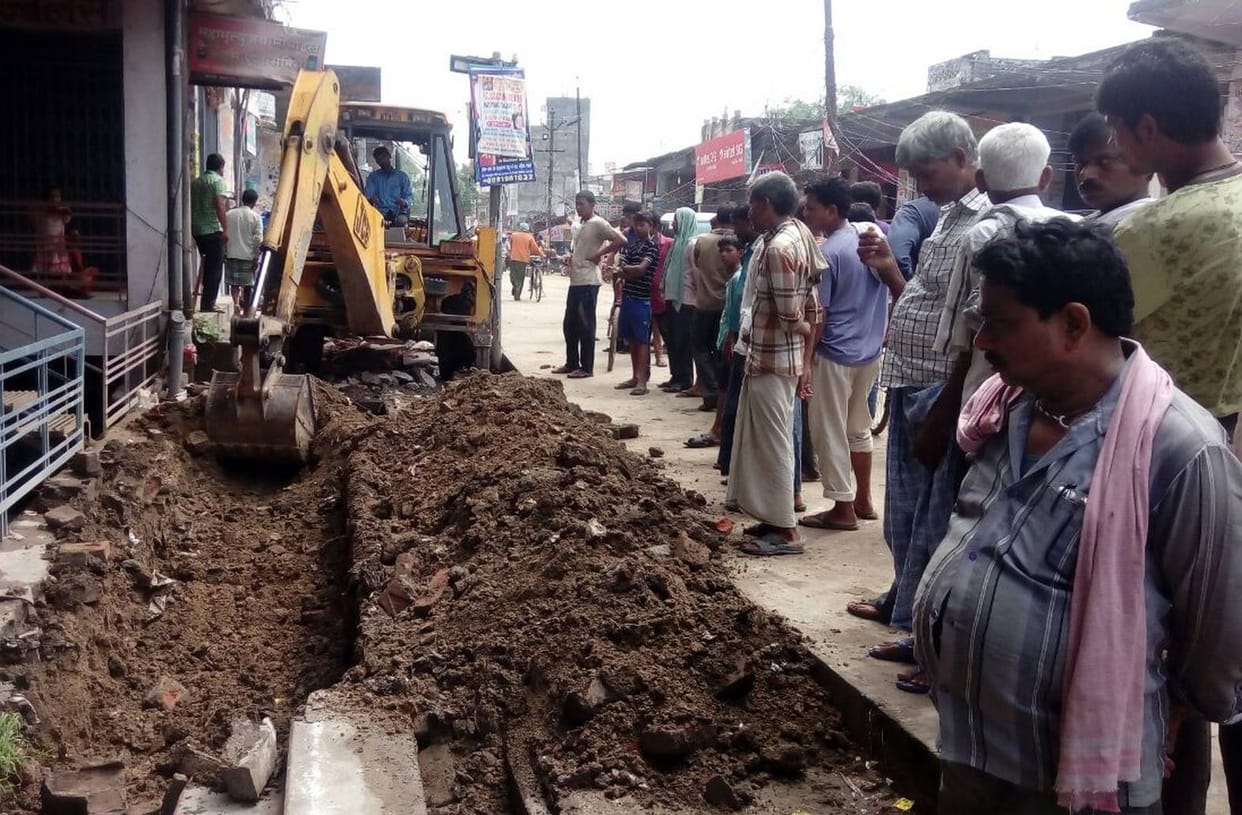Drain excavation work