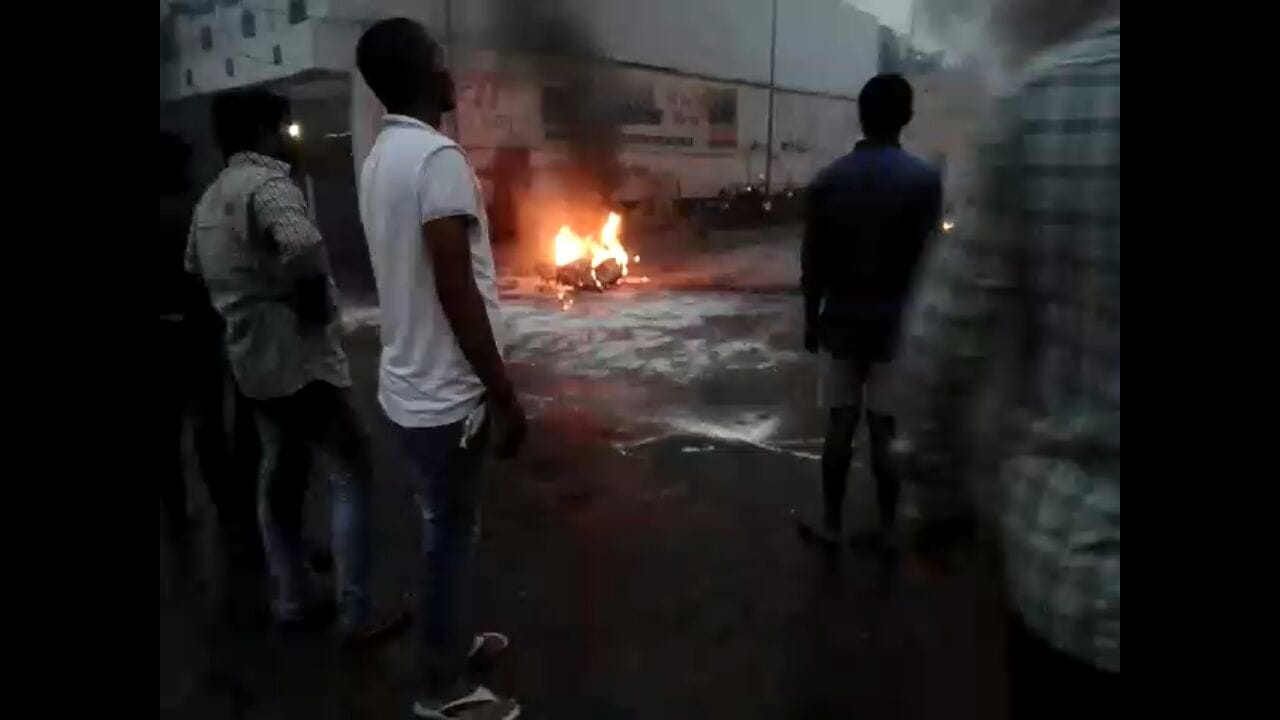 two scooty caught fire at kanpur petrol pump