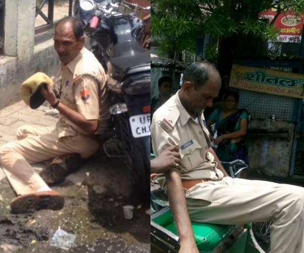  A drunk police man becomes talk of the town in Kanpur.