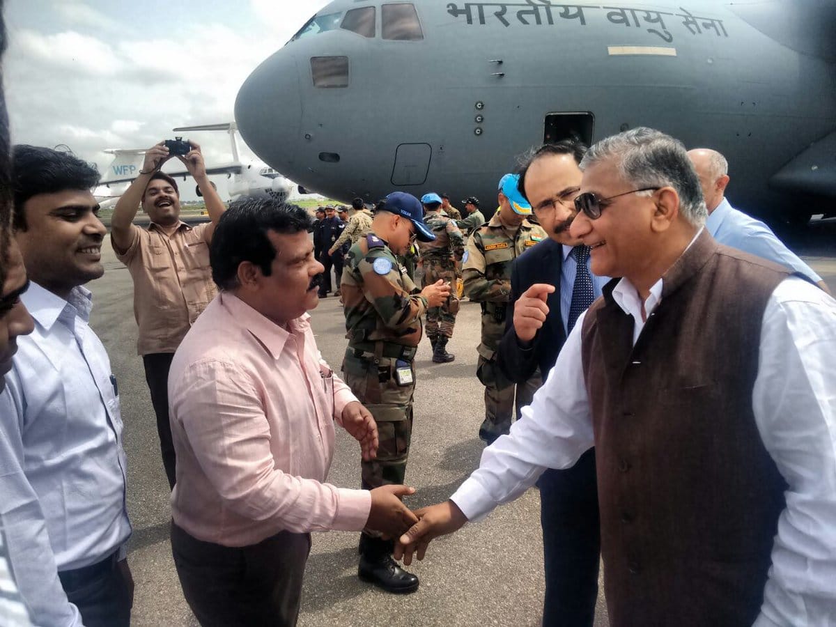 Indian rescue team headed by Gen VK Singh lands in Juba in the first C-17 Globemaster