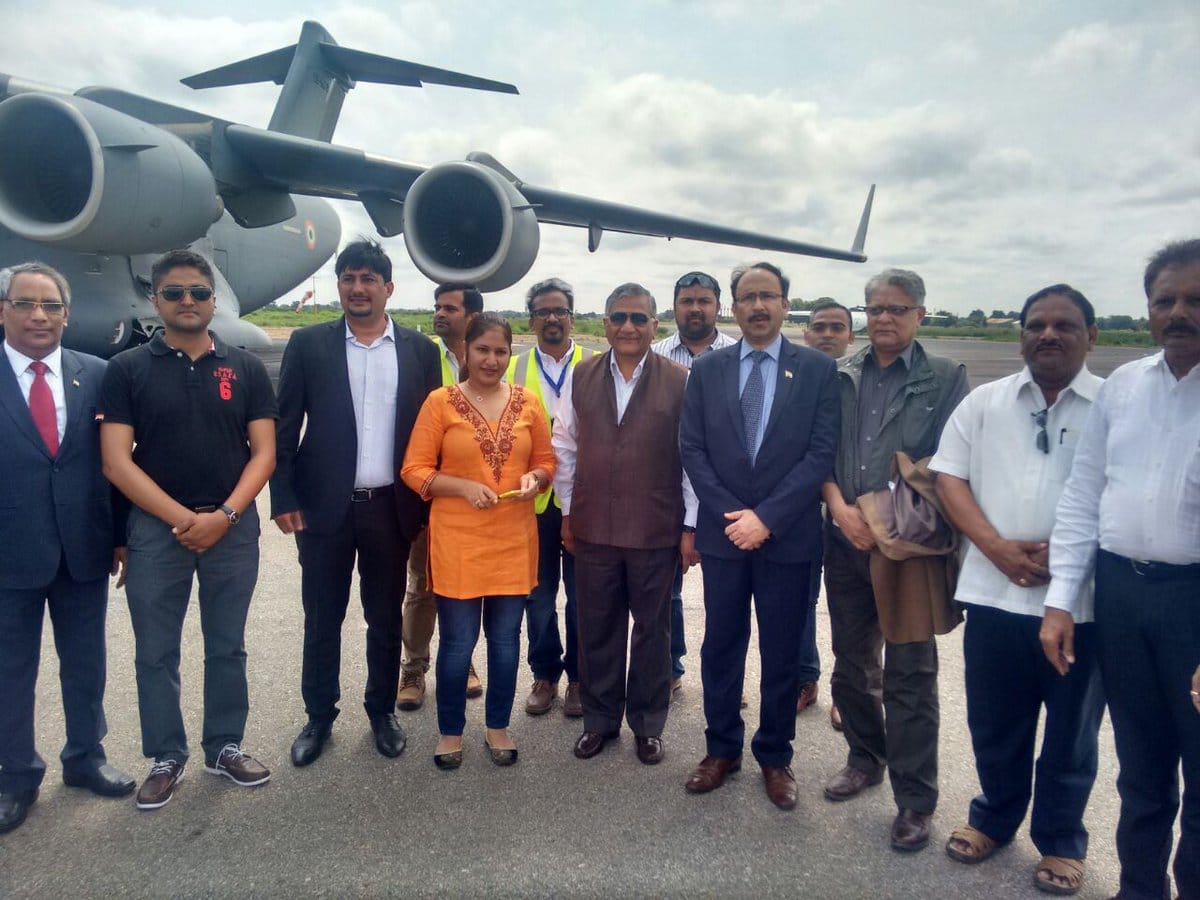 Indian rescue team headed by Gen VK Singh lands in Juba in the first C-17 Globemaster