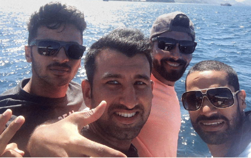 Team India at a bonding session in Saint Nevis ahead of the first test against West Indies