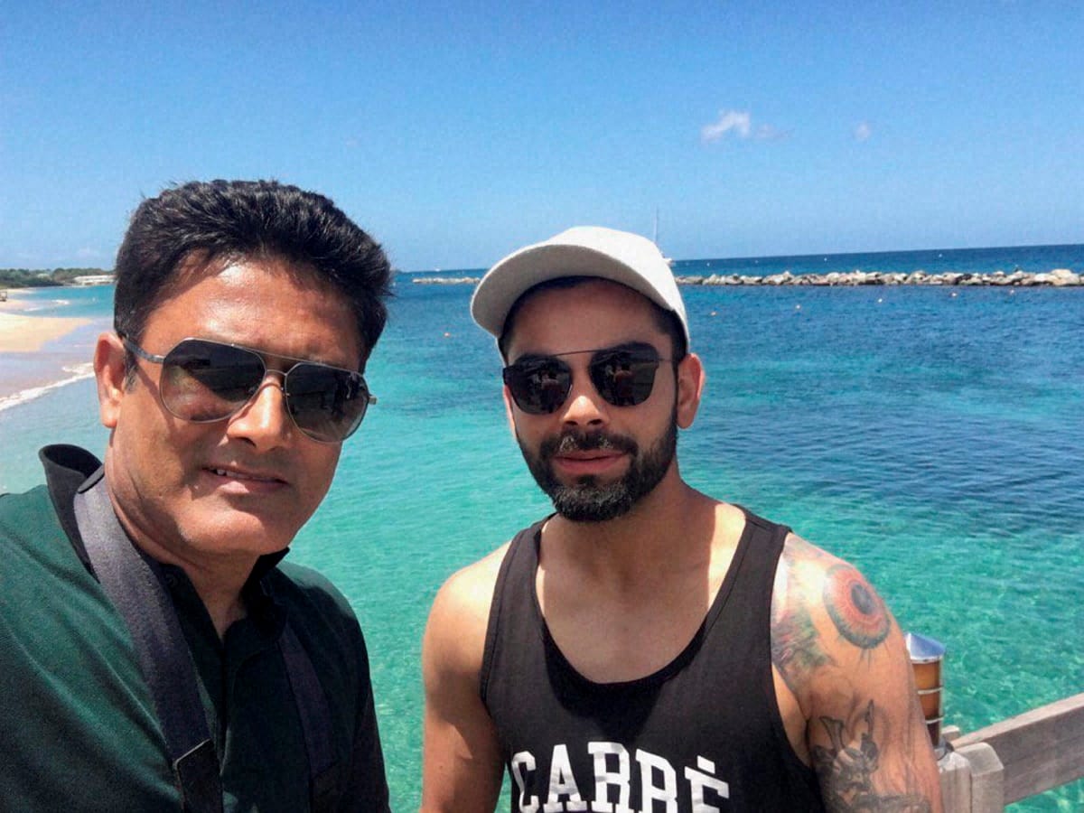 Team India at a bonding session in Saint Nevis ahead of the first test against West Indies