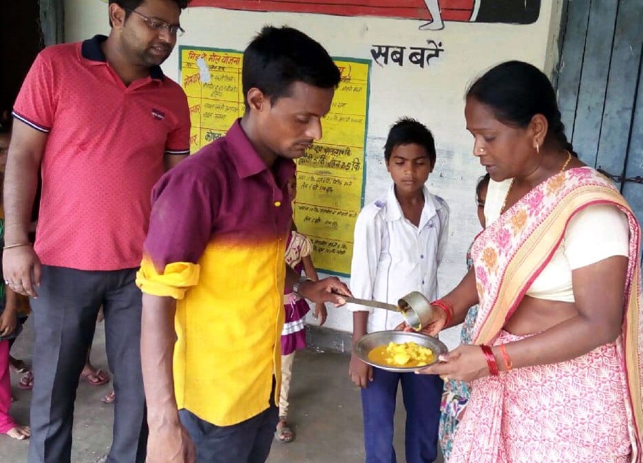 The mid-day meal worms distributed to schools