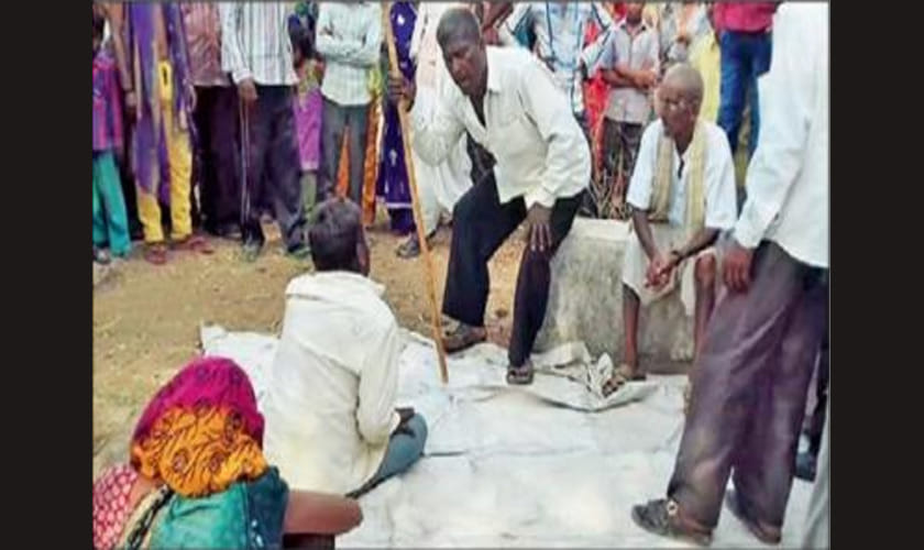 man arrested for flogging wife and her lover in public