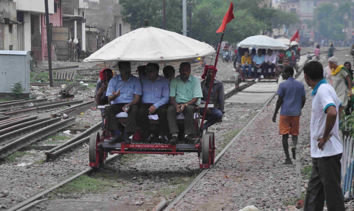 aliwated track, railway track, train, Indian railway, rohtak, haryana