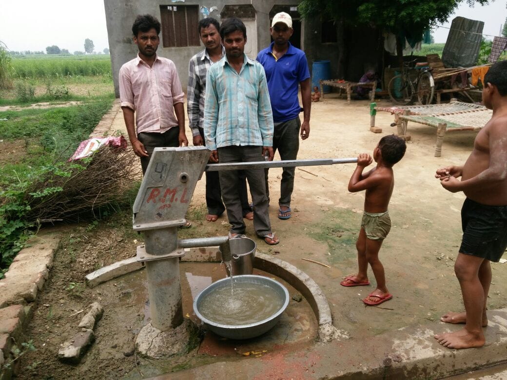 Hand pumps in villages along the Hindon distributing diseases