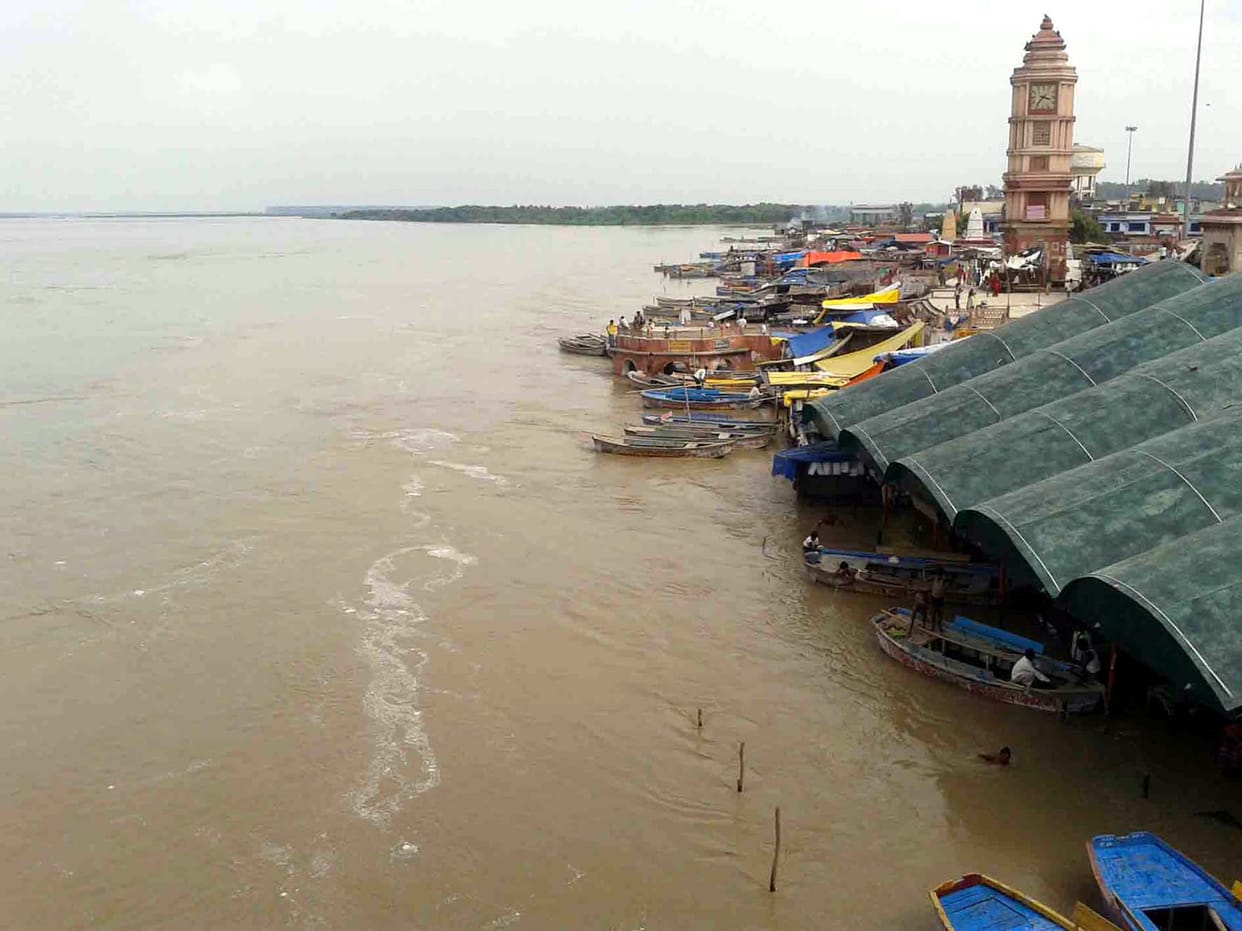 Ganga just five centimeters away from danger.