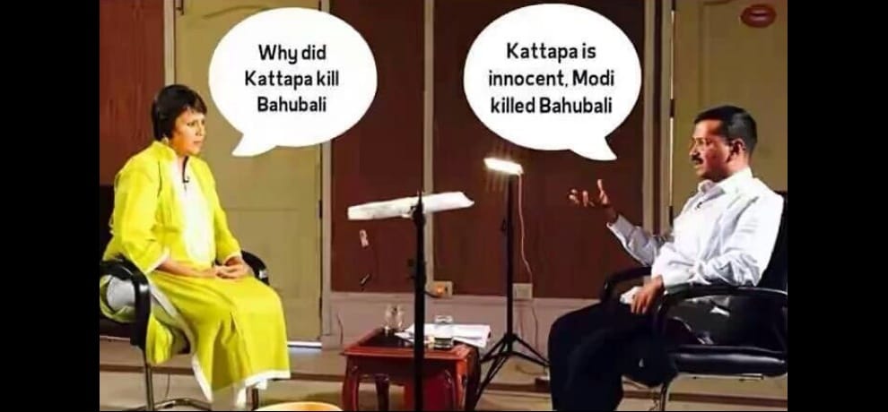 kejriwal shared a photo which is making mockery of modi and alia bhatt