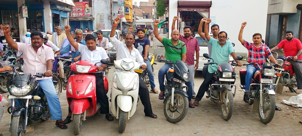Bike marches, protesting