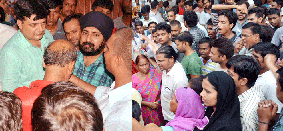 teenager burnt in temple, angry mob create ruckus