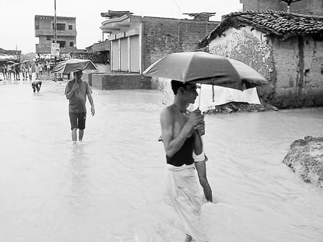 Devastation caused by rain