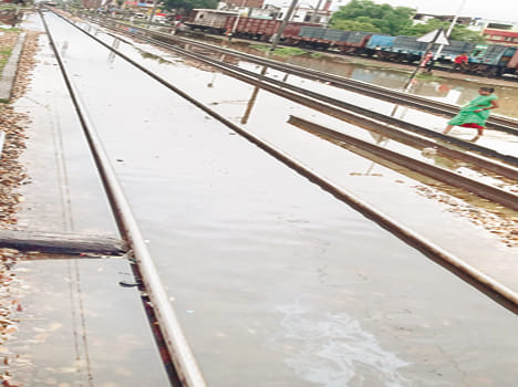 water logging at bharthana station, signal fail