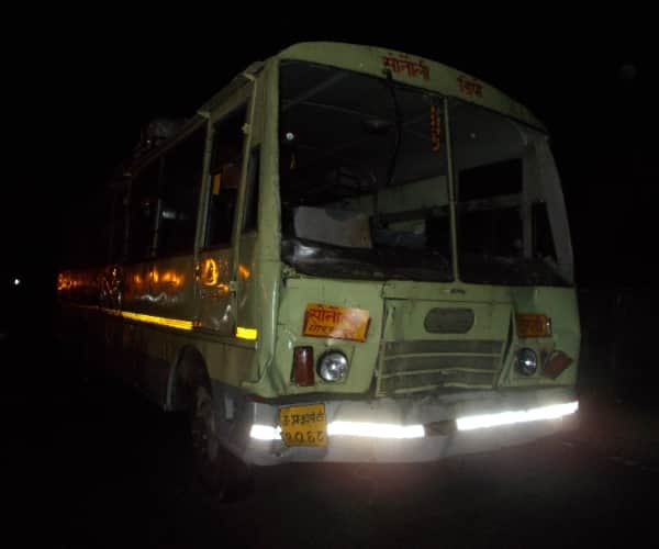 Bus accident in bkt in Lucknow, .
