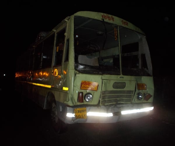 Bus accident in bkt in Lucknow, .
