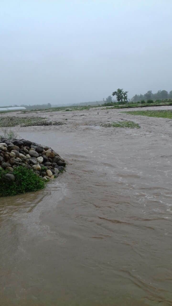 bridge inclined toward due to rising water level of ganges 