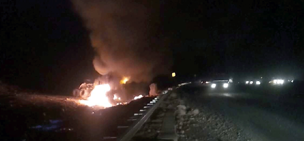 Traumatic Incident: Chemical tanker full of raging fires, burnt driver
