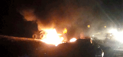 Traumatic Incident: Chemical tanker full of raging fires, burnt driver