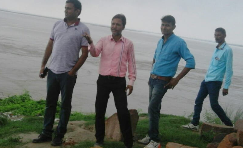 Panic embankments bordering villages