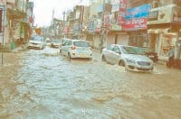 rain in fatehabad, monsoon in fatehabad, road full to rain water, fatehabad