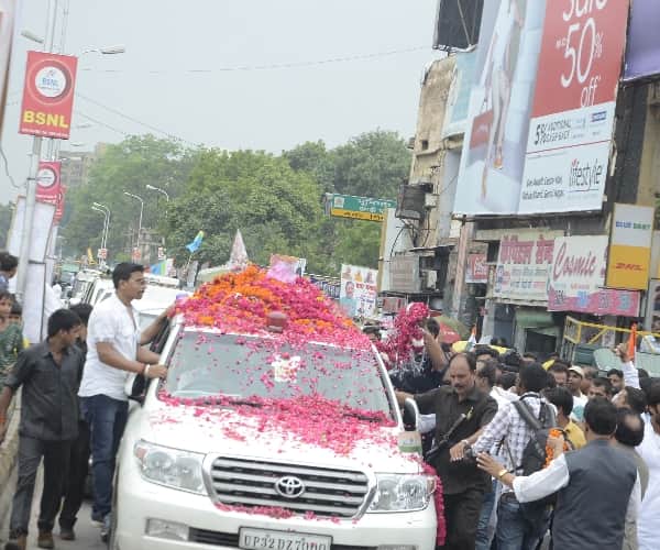 Road show of Congress in Lucknow.