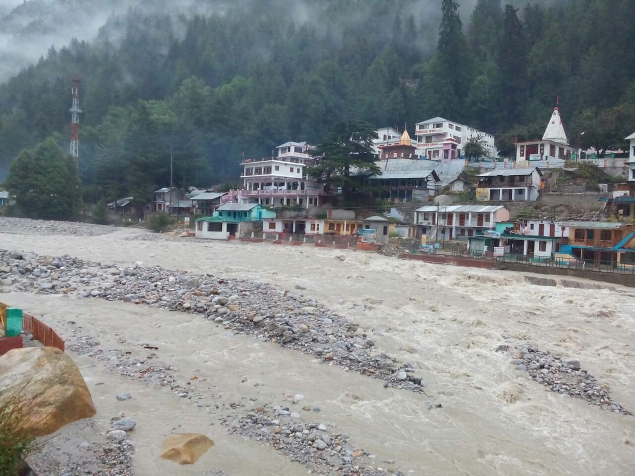 Lower water levels in the normal circumstances in Bhagirathi Gangotri.