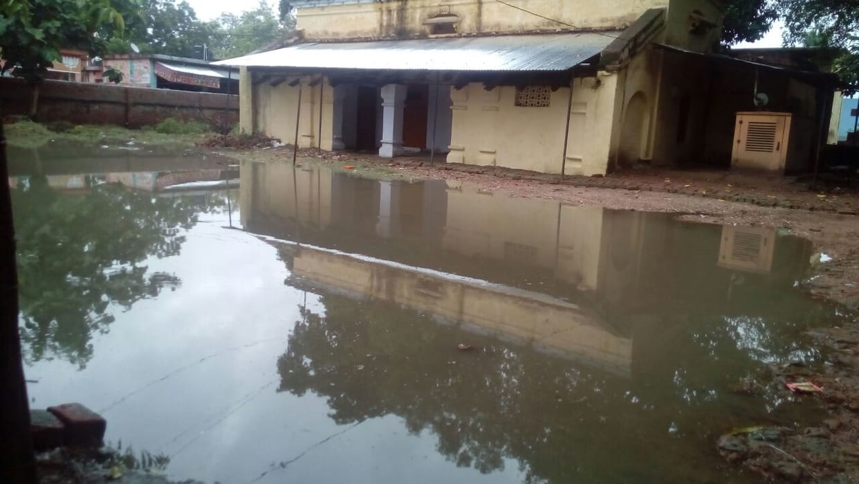 At many places in the city waterlogging