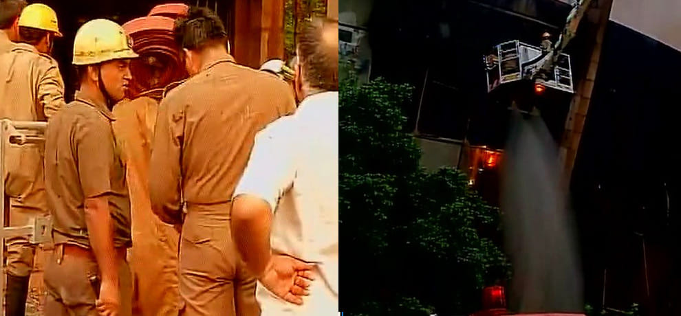 fire in SCOPE Minar building delhi
