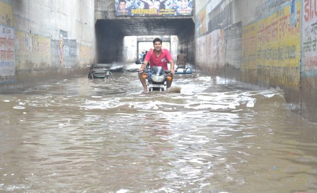 Cowshed flooded underpasses, two segmented city