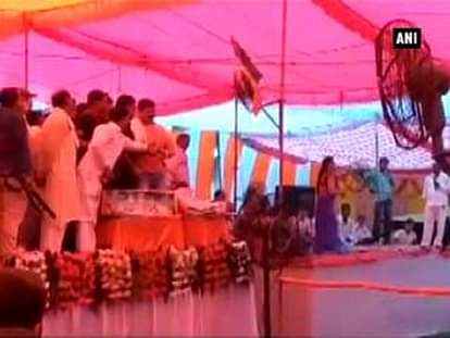 BJP leader captured on video showering currency notes on dancer