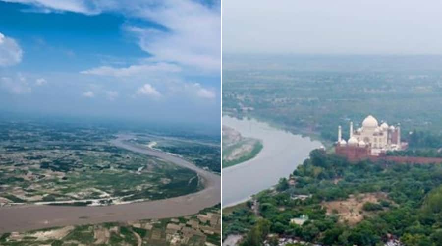 aerial view of taj mahal taken by akhilesh yadav