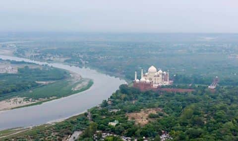 aerial view of taj mahal taken by akhilesh yadav