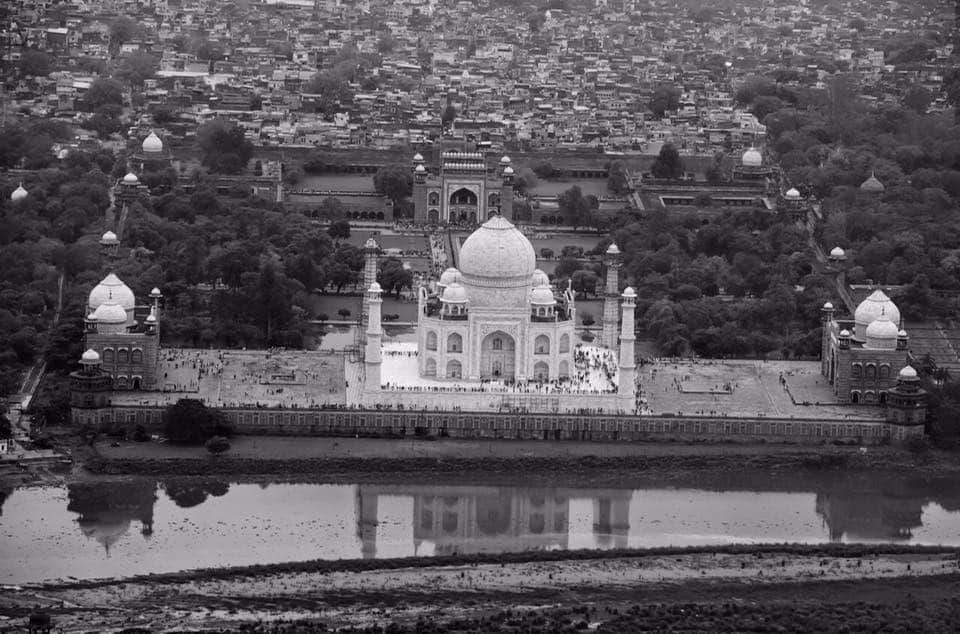 aerial view of taj mahal taken by akhilesh yadav