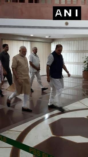 Delhi: BJP Parliamentary party meeting  in Parliament.
