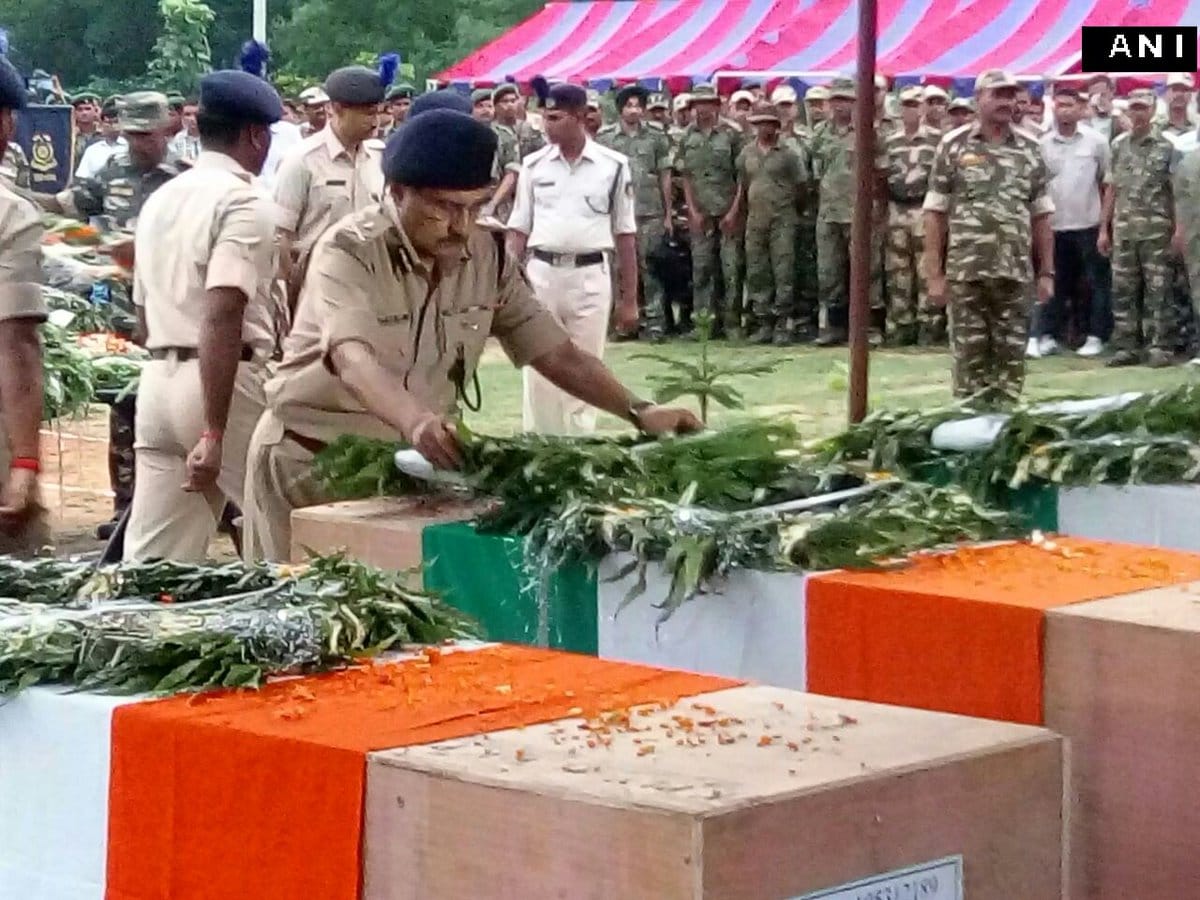 Wreath laying ceremony of CRPF jawans who lost their lives in Gaya Naxal encounter