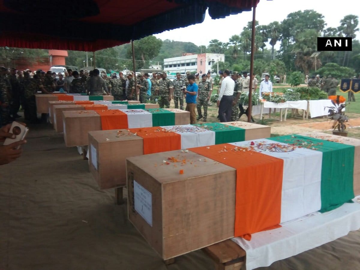 Wreath laying ceremony of CRPF jawans who lost their lives in Gaya Naxal encounter
