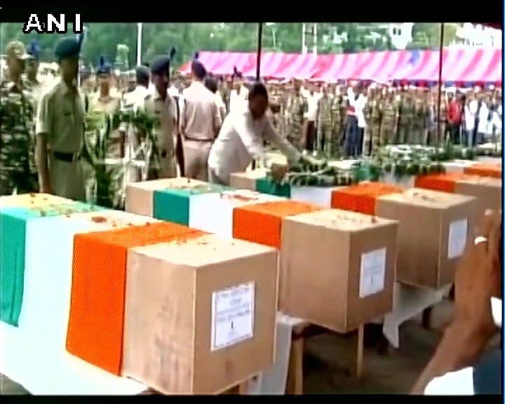 Wreath laying ceremony of CRPF jawans who lost their lives in Gaya Naxal encounter