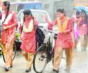 Heavy rainfall hits city.