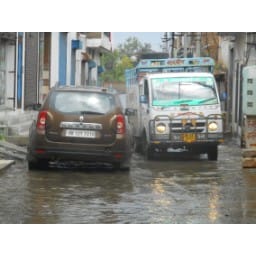 rain in jind, monsoon in jind, road full to rain water, jind