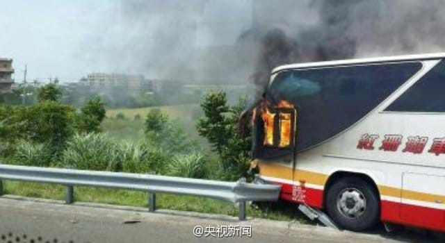 Taiwan bus bursts into flames, killing 26, including 24 tourists from China